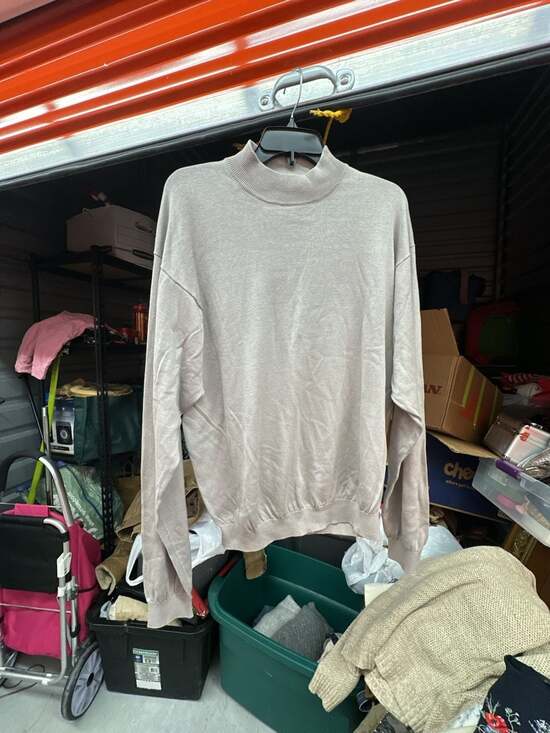 Pronto Uomo Other - Pronto Uomo Silk Blend Mock Neck Pullover Sweater Beige